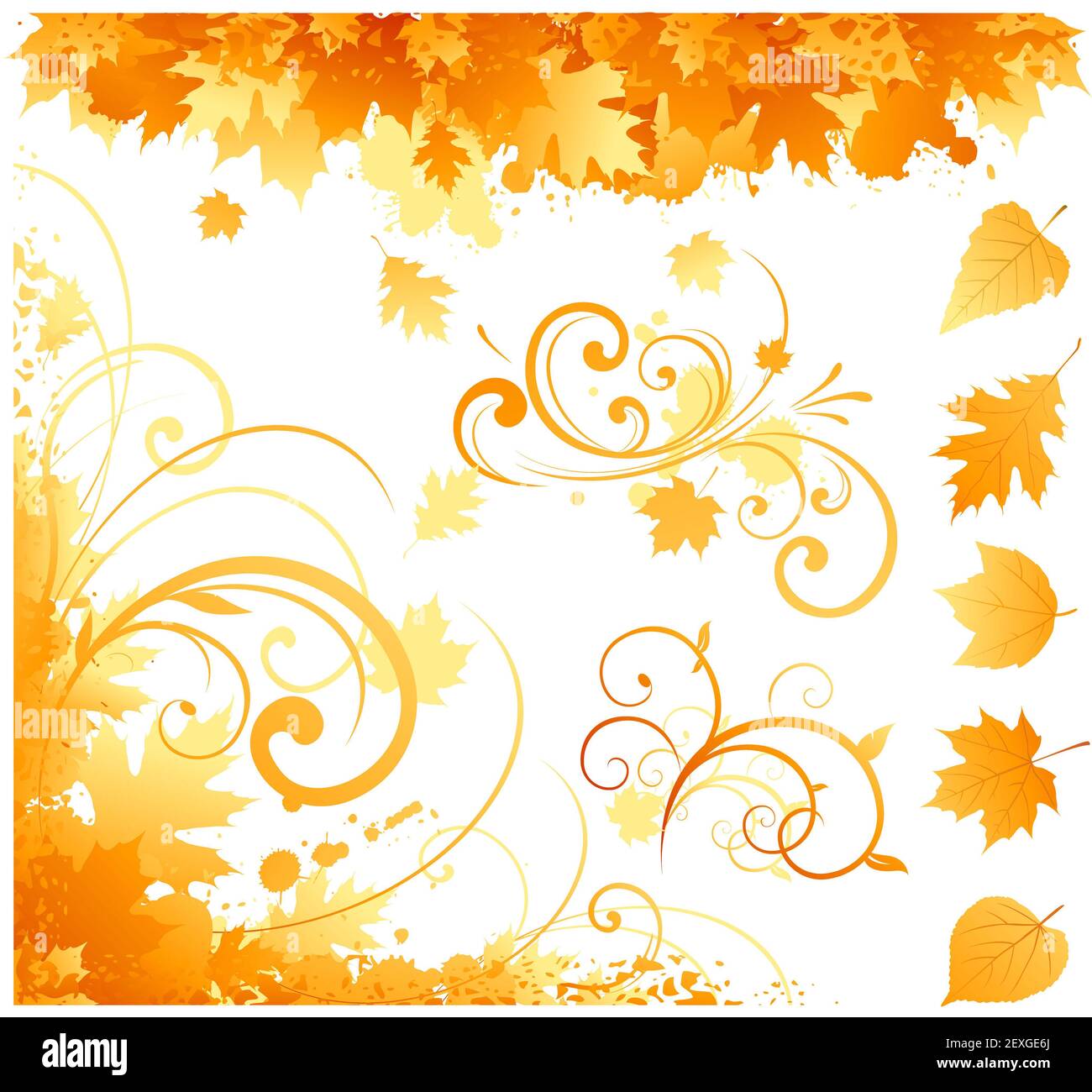 Vorticoso decorativo design autunno Foto Stock