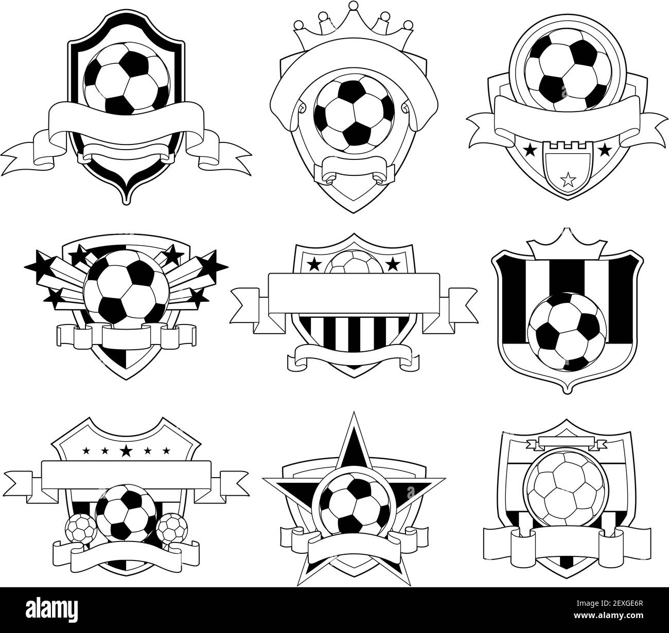 Vettore badge di calcio Foto Stock