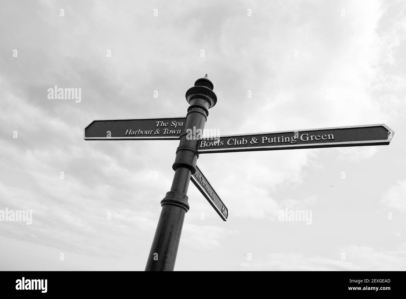 Cartello pedonale a Bridlington, Regno Unito Foto Stock