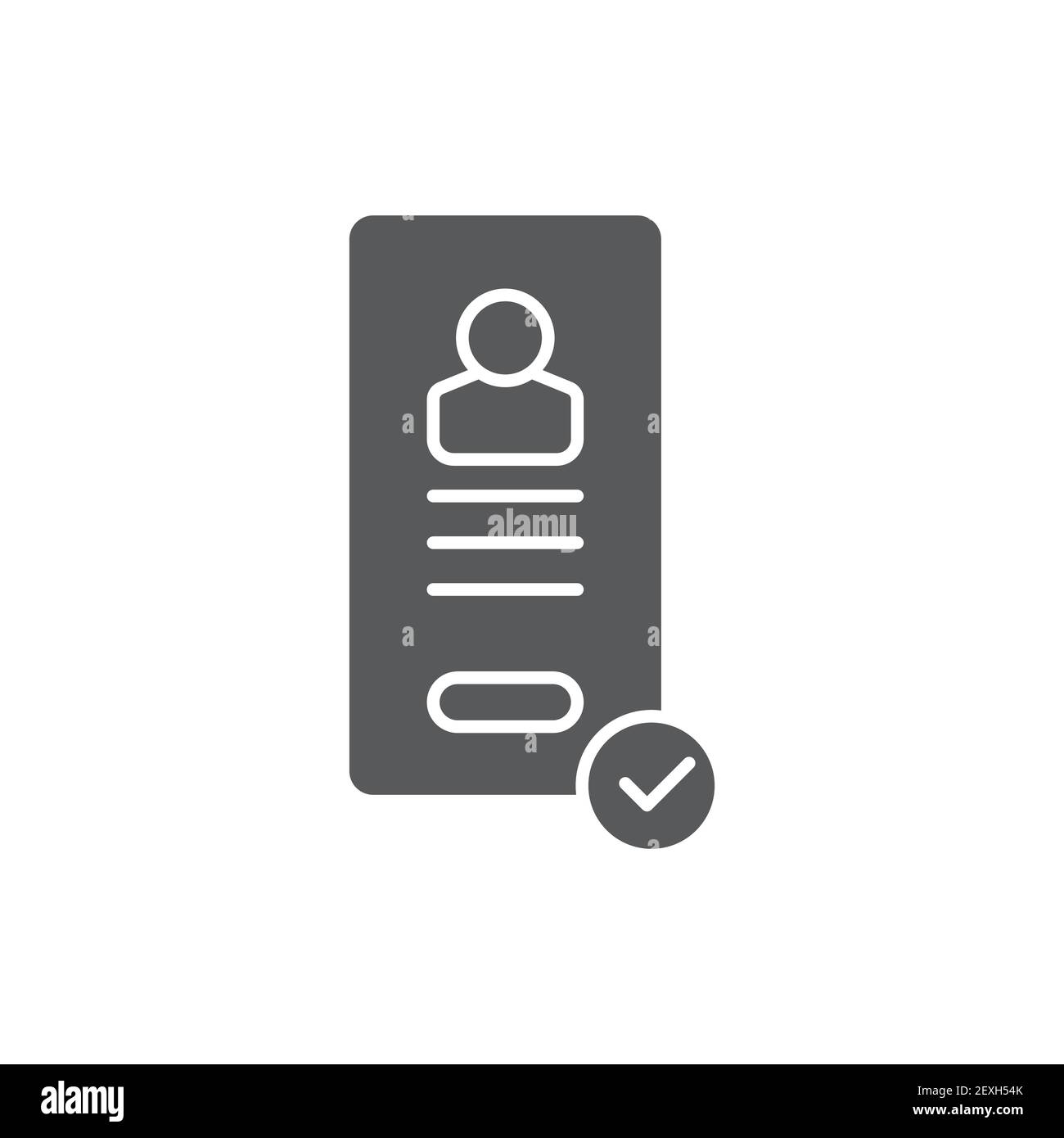 icona di verifica id account, colore, linea, simbolo vettoriale contorno, pittogramma stile lineare isolato su bianco. Simbolo, illustrazione del logo Illustrazione Vettoriale