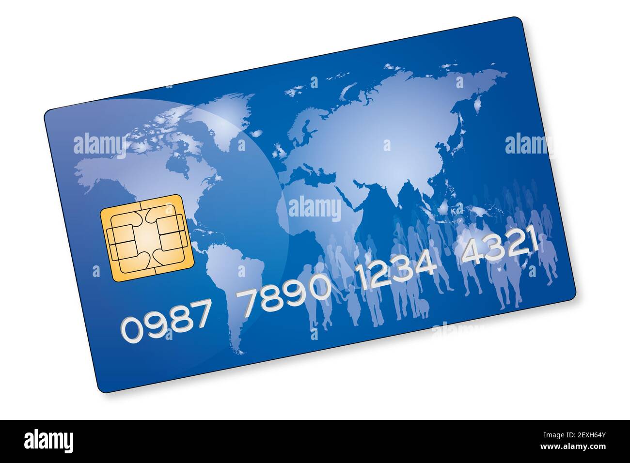 Blue Carta di Credito Foto Stock