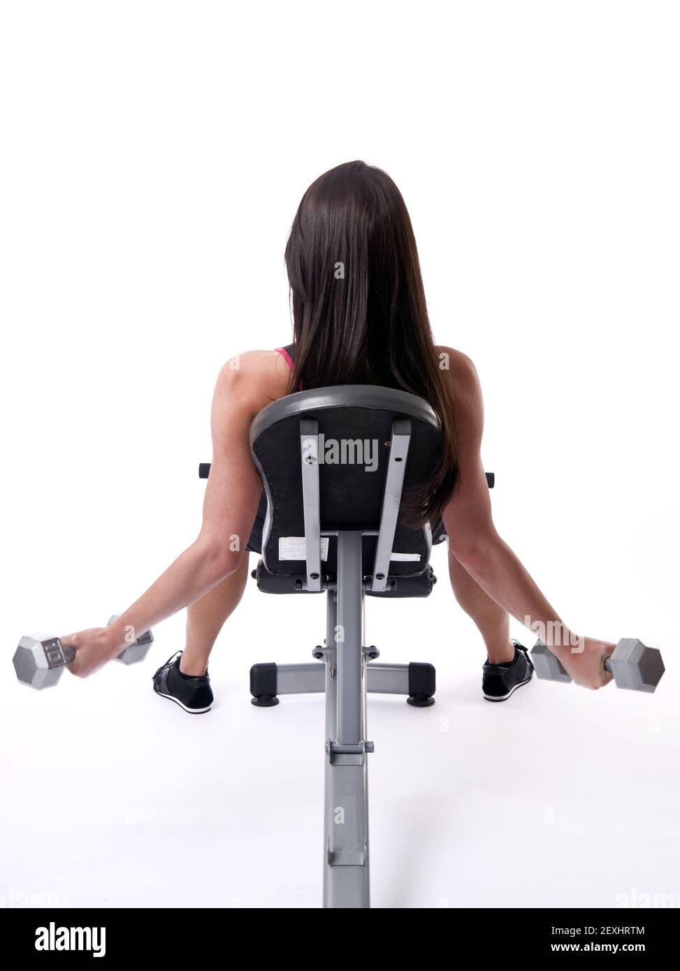 La donna lavora fuori Foto Stock