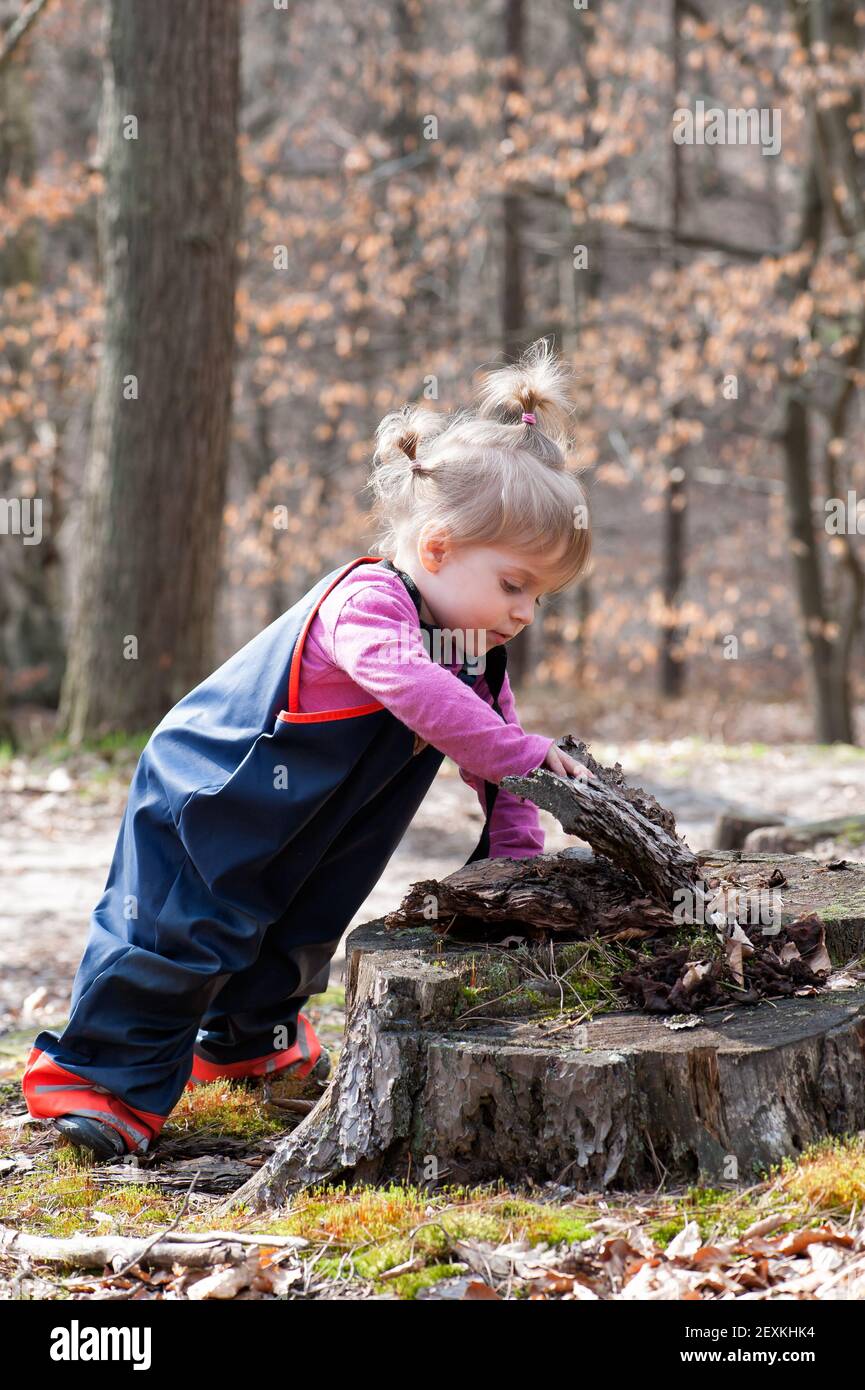 Carino bambina con pigtail Foto Stock