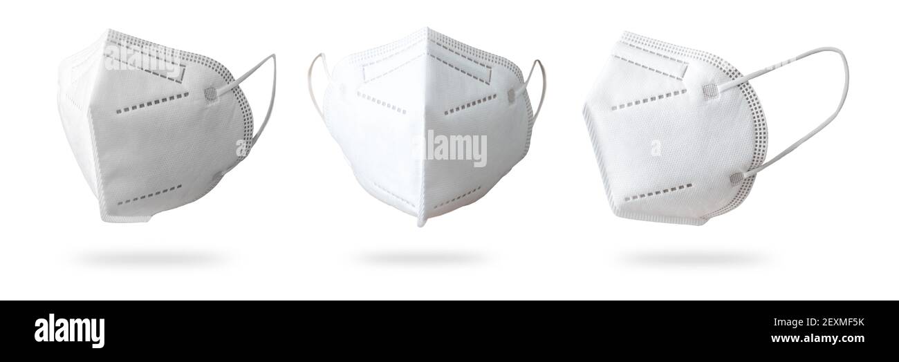 Filtro facciale chirurgico respiratorio medico isolato Foto Stock