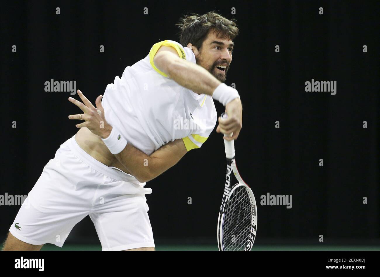 Rotterdam, Paesi Bassi. 03 marzo 2021. Jeremy Chardy di Francia durante il giorno 3 del 48° torneo mondiale di tennis ABN AMRO, un torneo ATP Tour 500 il 3 marzo 2021 al Rotterdam Ahoy di Rotterdam, Paesi Bassi - Foto Jean Catuffe/DPPI/LiveMedia Credit: Paola Benini/Alamy Live News Foto Stock