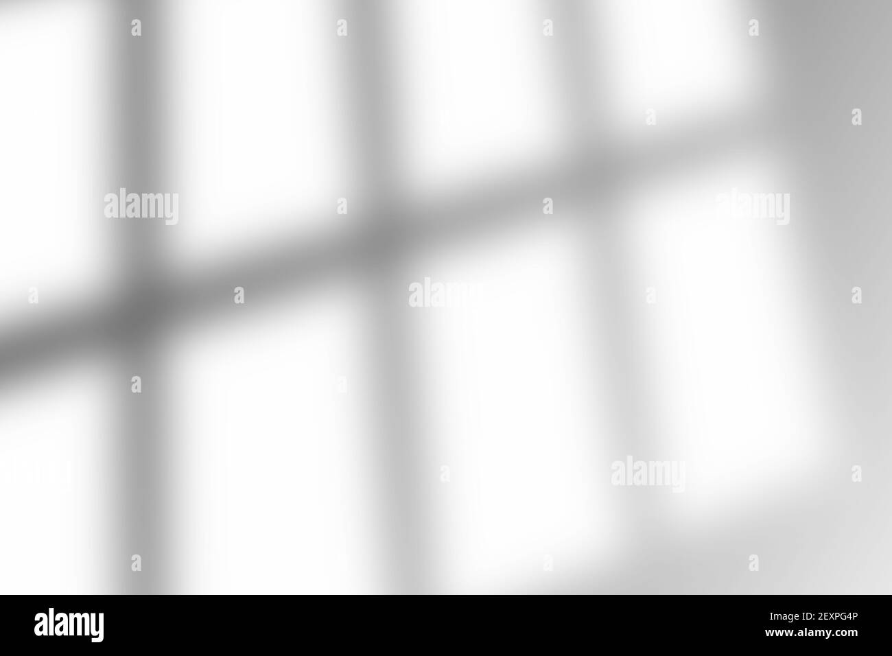 Ombra di sovrapposizione finestra su sfondo texture bianco. Utilizzare per la presentazione decorativa del prodotto. Foto Stock