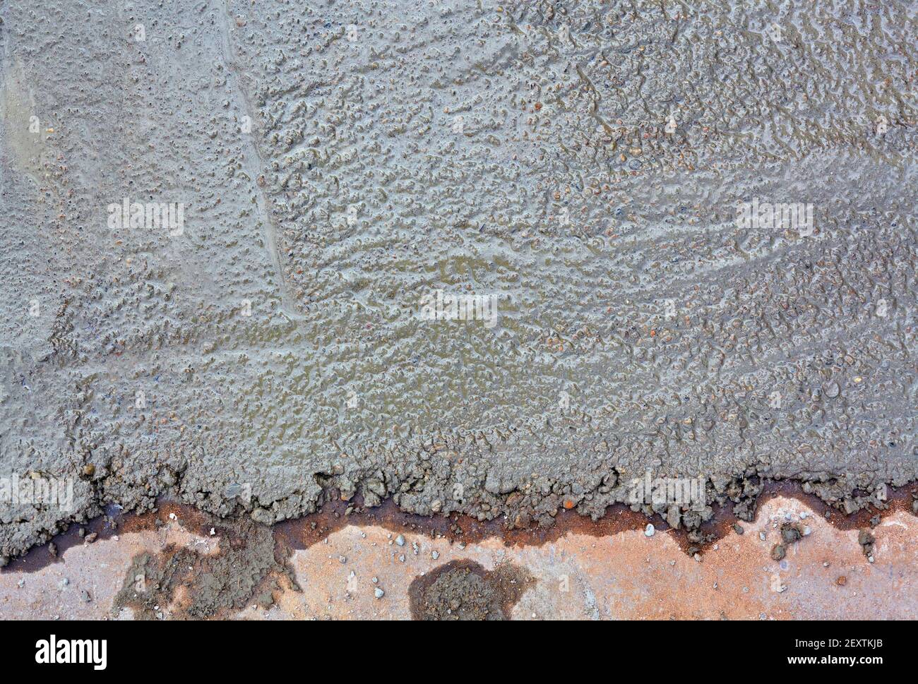 Pavimento in cemento bagnato Foto Stock