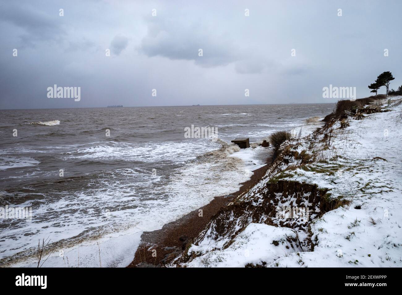 Costa del Mare del Nord Bawdsey Suffolk in Inghilterra Foto Stock