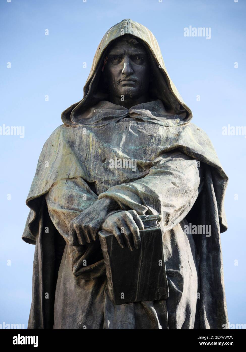 Statua di Giordano Bruno (1548 – 1600) in Piazza di campo de' Fiori, Roma, Italia. Foto Stock