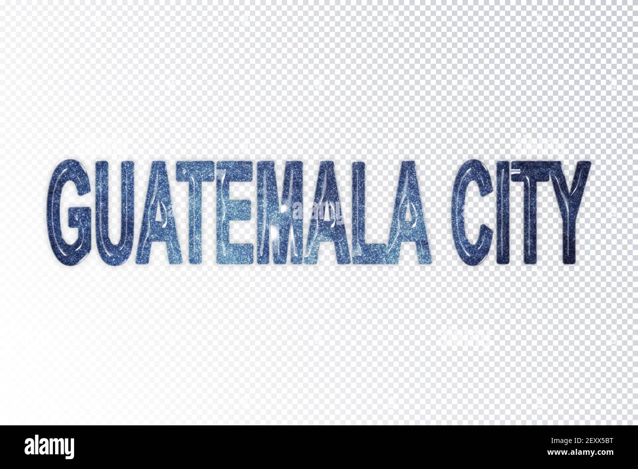 Scritta Città del Guatemala, lettere modo latteo Città del Guatemala, sfondo trasparente, percorso di ritaglio Foto Stock