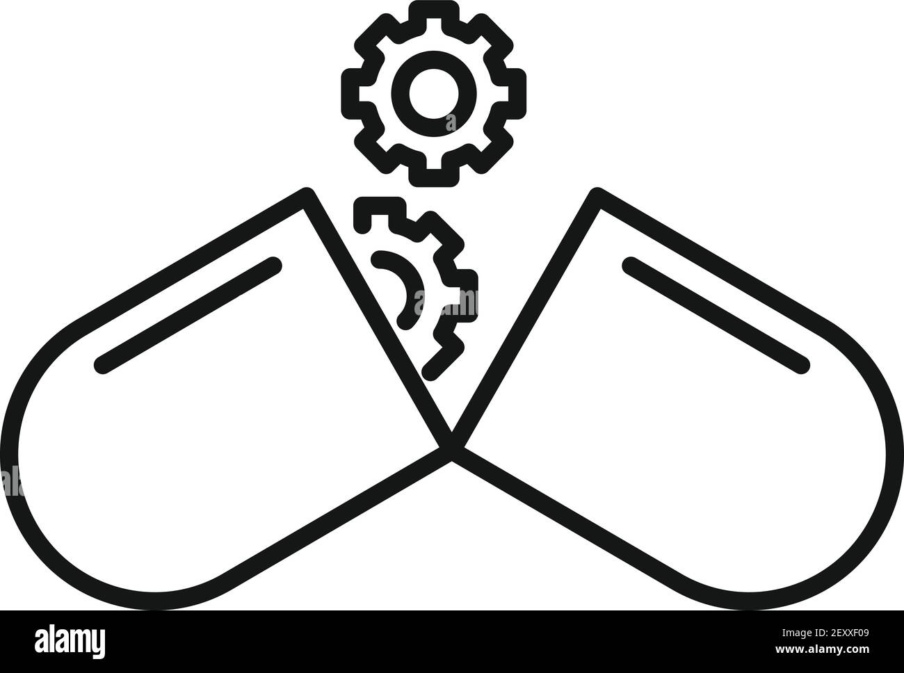 Icona della capsula nanotecnologica, stile contorno Illustrazione Vettoriale