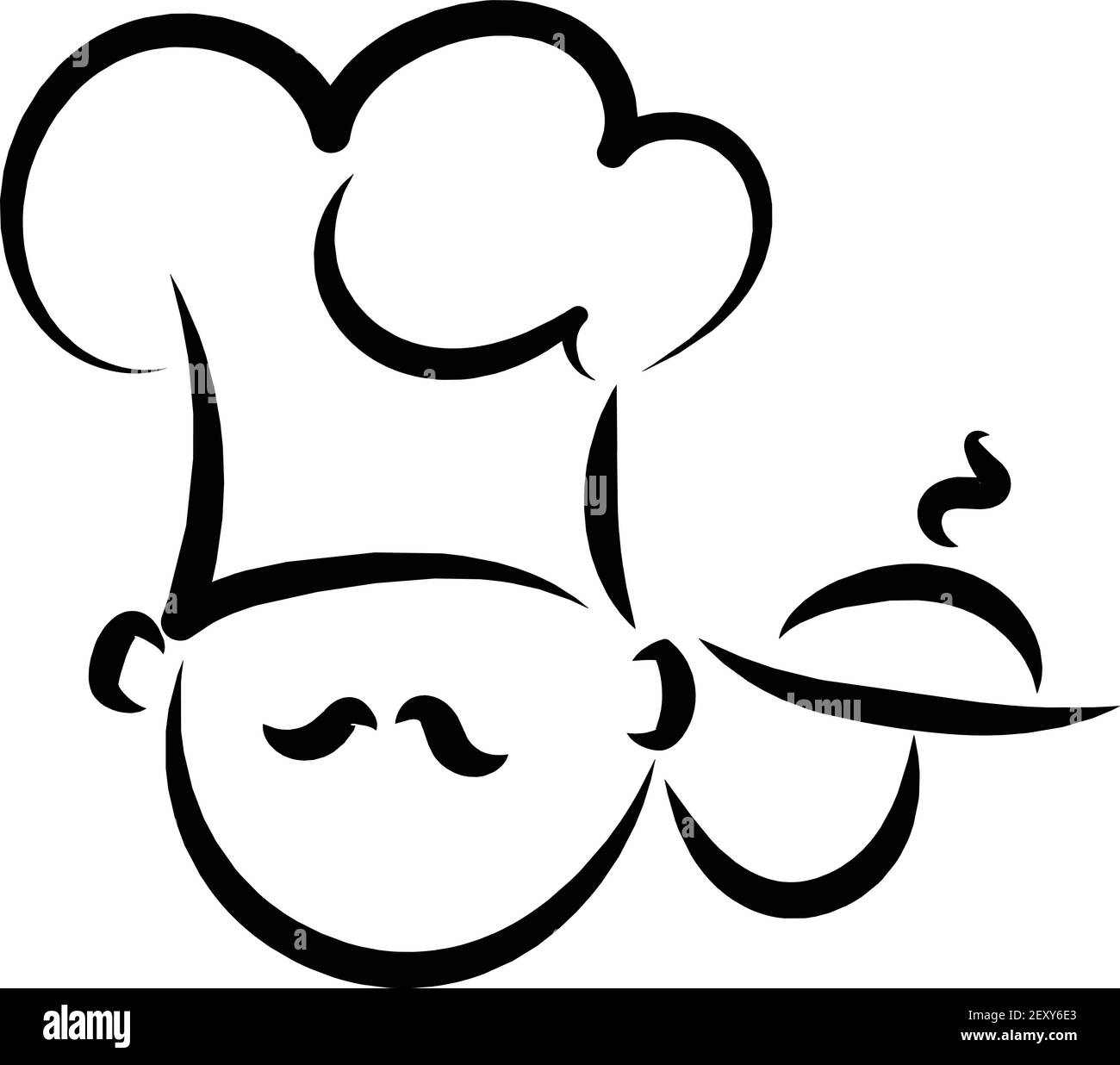 Chef Cooking logo stock illustrazione vettoriale linea arte Illustrazione Vettoriale