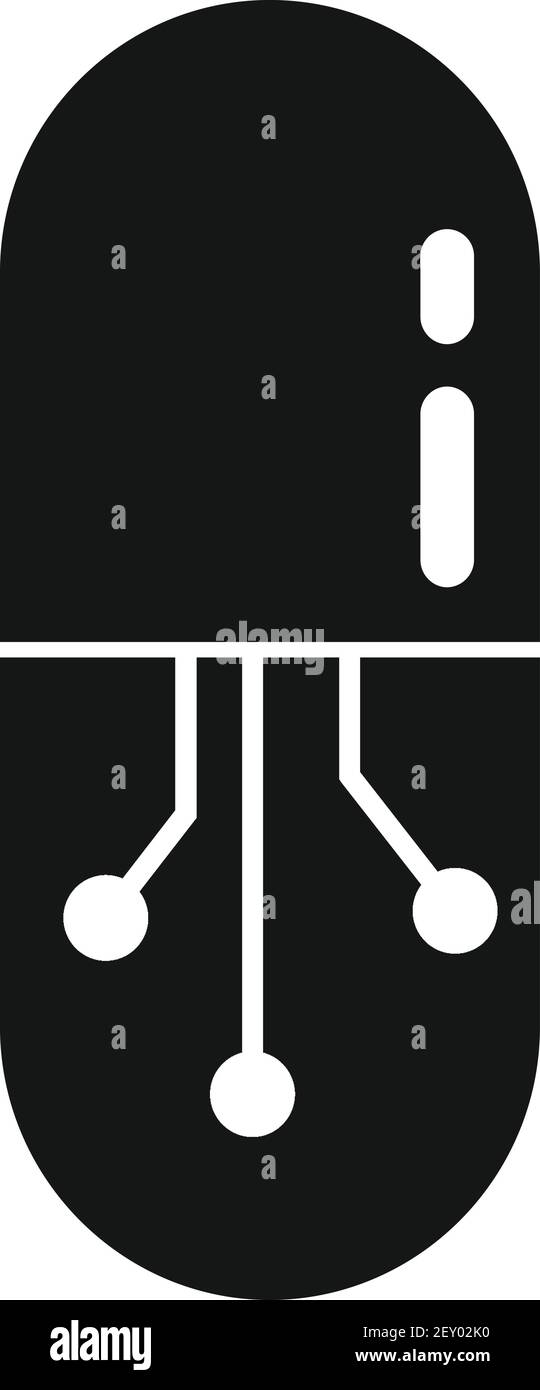 Icona capsula medica nanotecnologia, stile semplice Illustrazione Vettoriale