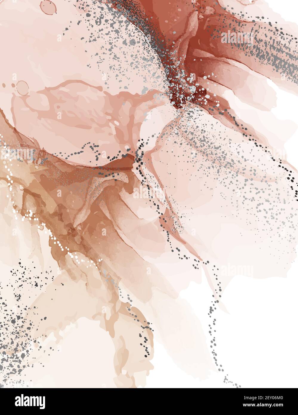 Composizioni astratte di acquerelli pastello. Poster di sfondo. Terracotta,  arrossata, rosa, avorio, beige acquerello Illustrazione elementi in  argento. Mod. Marmo Immagine e Vettoriale - Alamy