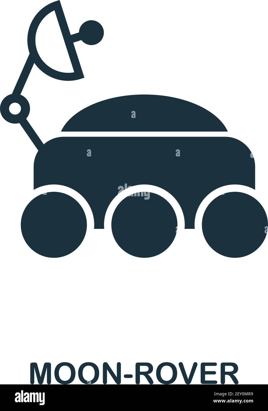 Icona Moon-Rover. Design a icone di stile piatto. INTERFACCIA UTENTE. Immagine dell'icona moon-rover. Pittogramma isolato su bianco. Pronto per l'uso in web design, app, software Illustrazione Vettoriale