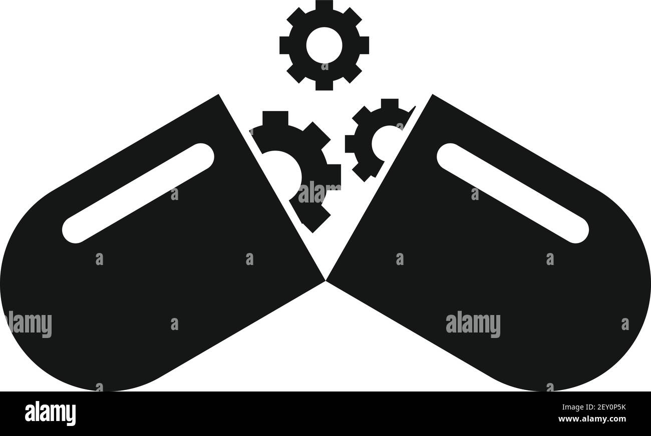 Icona della capsula nanotecnologica, stile semplice Illustrazione Vettoriale