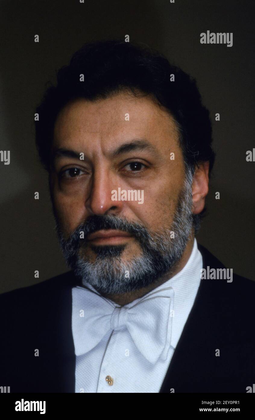 Zubin Mehta, indischer Dirigent, 1987. Zubin Mehta, direttore d'orchestra indiano, 1987. Foto Stock