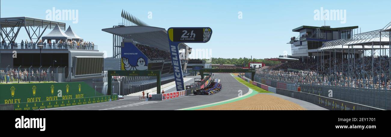 Griglia della 24 ore di le Mans Virtual, 24 Heures du Mans Virtuelles, sim racing, dal 12 al 14 giugno 2020 corrono sulla piattaforma rFactor 2 - Foto Clément Marin / DPPI Foto Stock