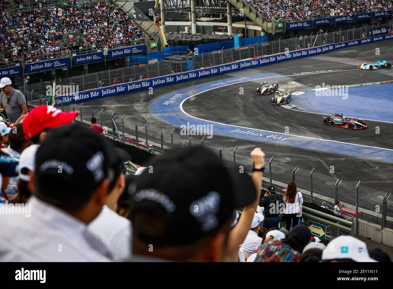 13 da COSTA Antonio Felix (por), Spark-DS Automobiles DS e-TENSE FE20, DS Techeetah, azione 25 VERGNE Jean Eric (fra), Spark-DS Automobiles DS e-TENSE FE20, DS Techeetah, azione 23 BUEMI Sebastien (che), Spark-Nissan Nissan IM02, Nobissan City, azione 2020 4° appuntamento del campionato di Formula e 2019-20, sull'Autodromo Hermanos Rodriguez dal 17 al 18 febbraio, in Messico - Photo Germain Hazard / DPPI Foto Stock