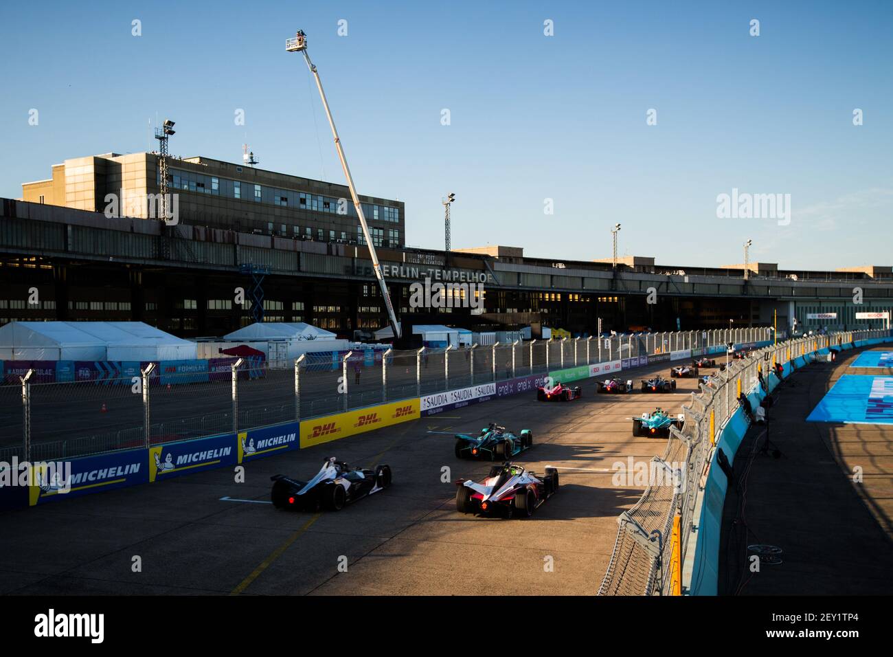 La partenza inizia durante il 2020 Berlino e-Prix i, 7° round del campionato di Formula e 2019-20, sul circuito Tempelhof Airport Street dal 5 al 6 agosto, a Berlino, Germania - Photo Germain Hazard / DPPI Foto Stock