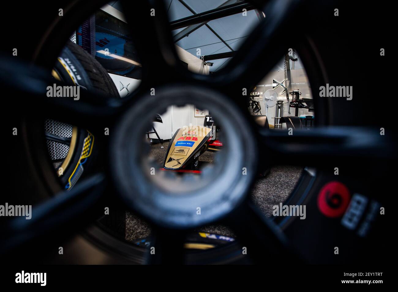 carrosserie Body pneus pneumatici pneumatici mecaniciens meccanica DS Techeetah, ritratto durante il 2020 Berlino e-Prix i, 7° appuntamento del campionato di Formula e 2019-20, sul circuito Tempelhof Airport Street dal 5 al 6 agosto, a Berlino, Germania - Photo Germain Hazard / DPPI Foto Stock