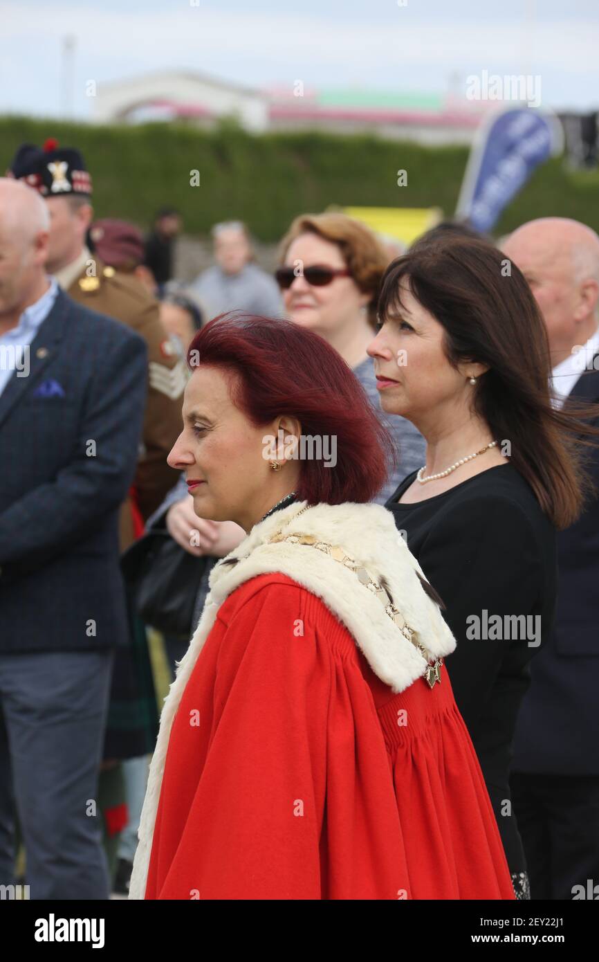 Giornata delle forze armate, Low Green, Ayr, Ayrshire Scotland, UK . 23 giugno 2018. Il partito ufficiale composto da dignatori, personale delle forze armate, veterani e leader religiosi Foto Stock