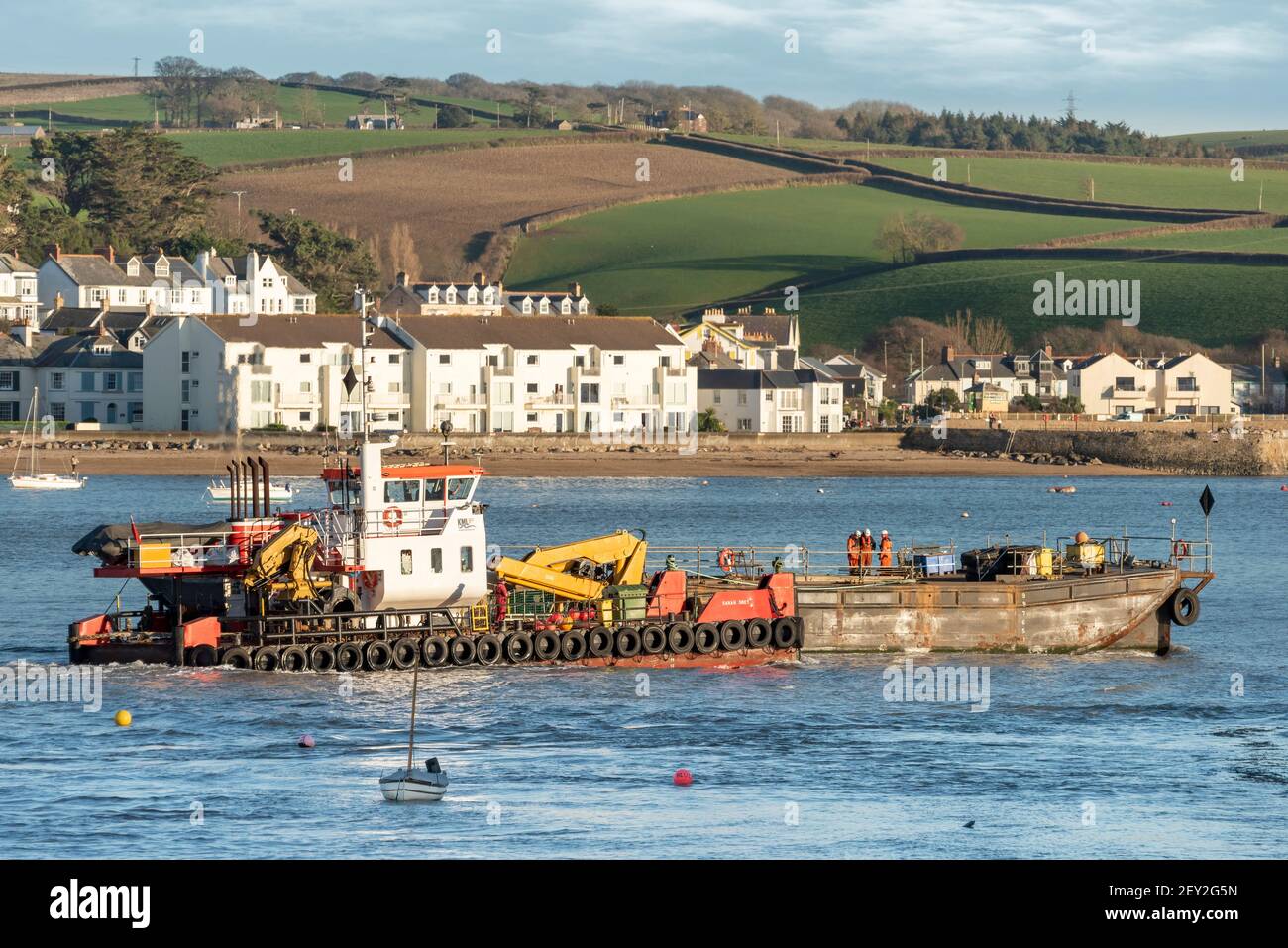 27 febbraio 2021 - il primo nuovo ordine di riassemblaggio per lo storico cantiere navale di Appedore, nel Devon del Nord, da quando è stato rilevato da Harland & Wolff. Il 38 Foto Stock