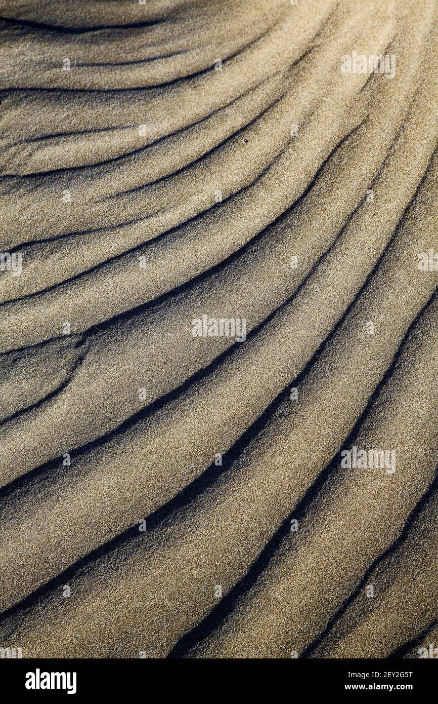 Struttura astratta di una sabbia asciutta e la spiaggia lanzarote Foto Stock