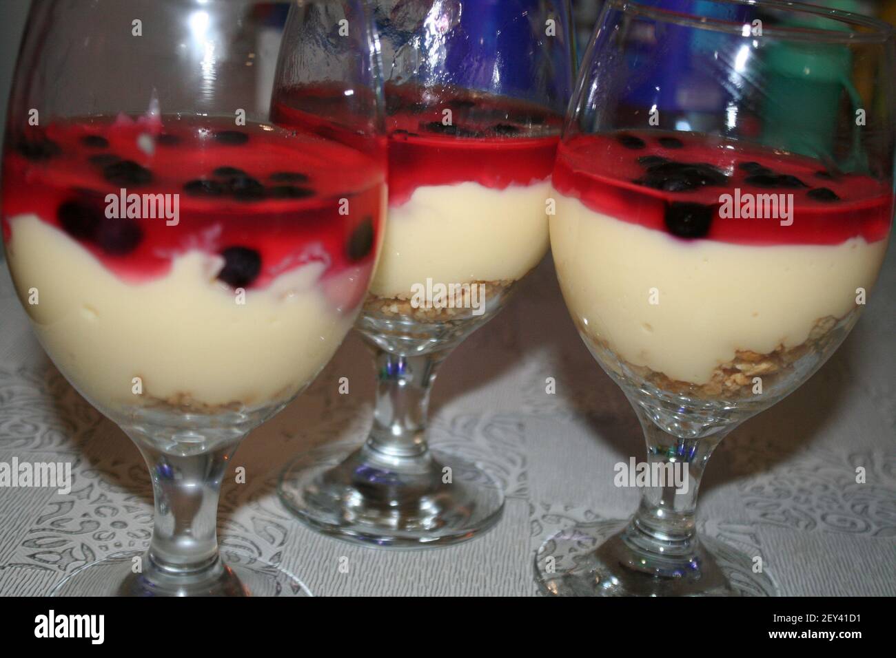 pudding in vetro Foto Stock