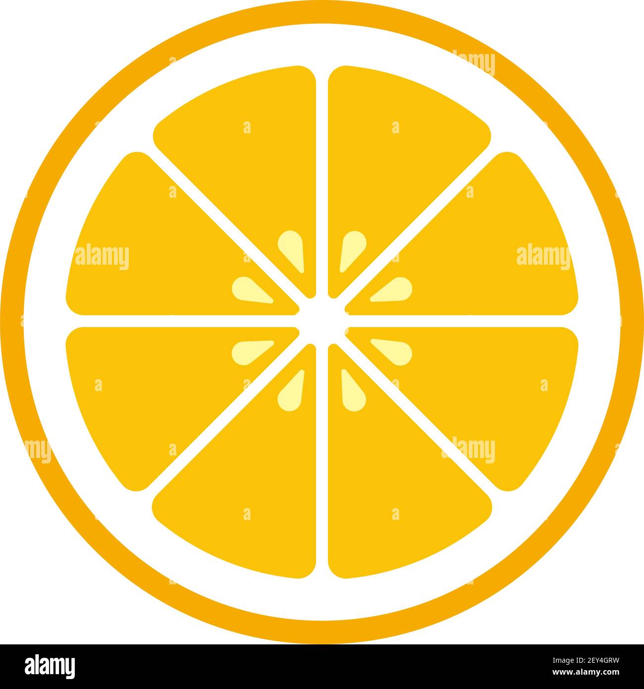 Icona vettoriale a fette di limone (arancio, frutta) Illustrazione Vettoriale