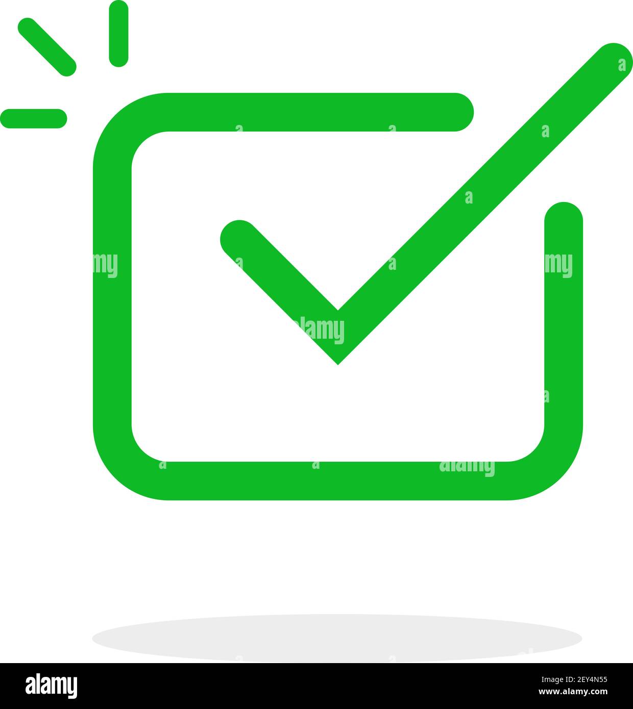 segno di spunta con linea sottile come icona okey Illustrazione Vettoriale