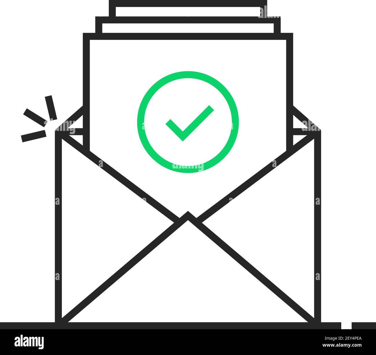 logo e-mail di conferma sottile Illustrazione Vettoriale