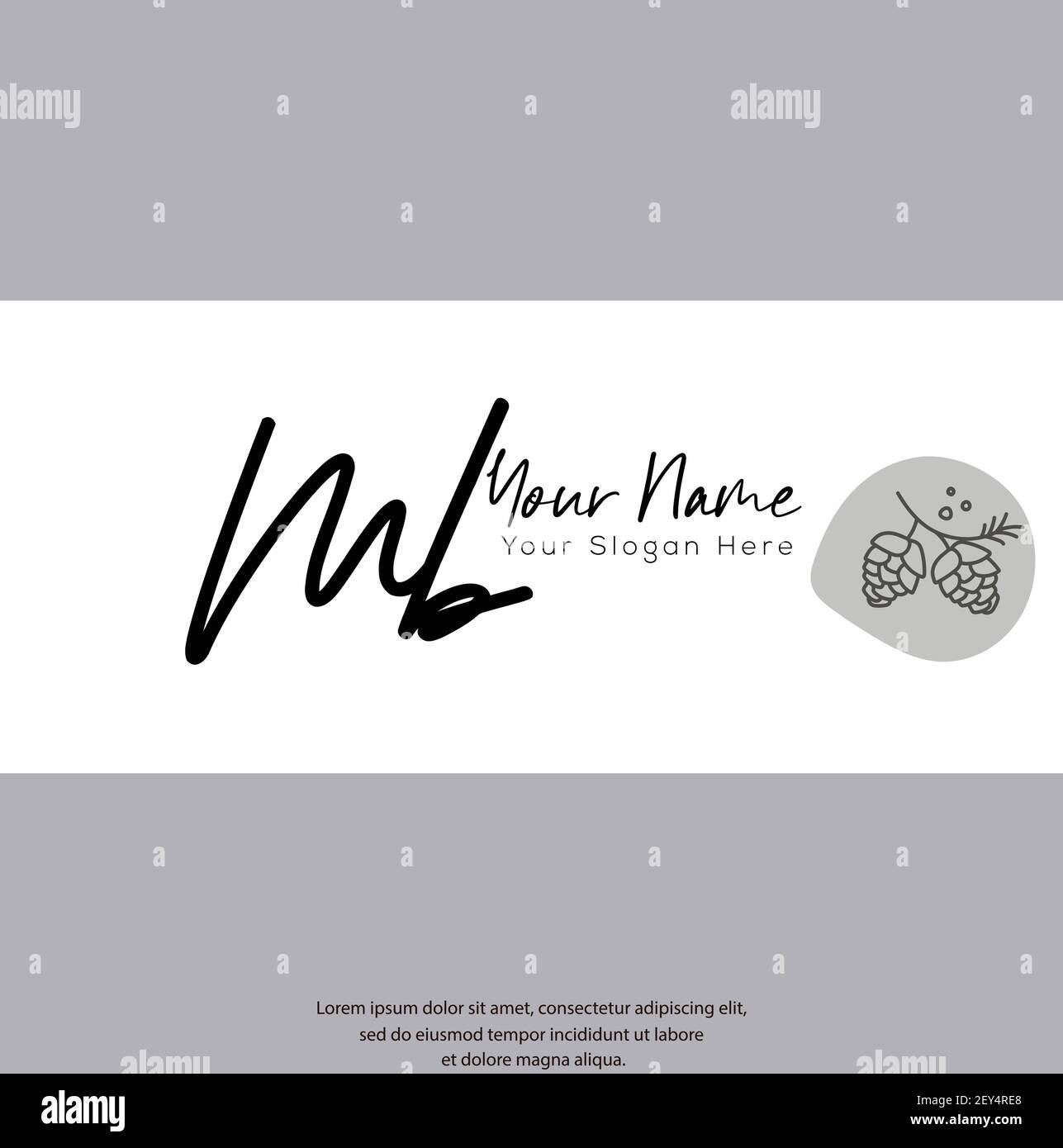 M B MB scritta a mano e logo della firma della lettera iniziale. Beauty Vector primo logo .Moda, boutique, floreale e botanico Illustrazione Vettoriale