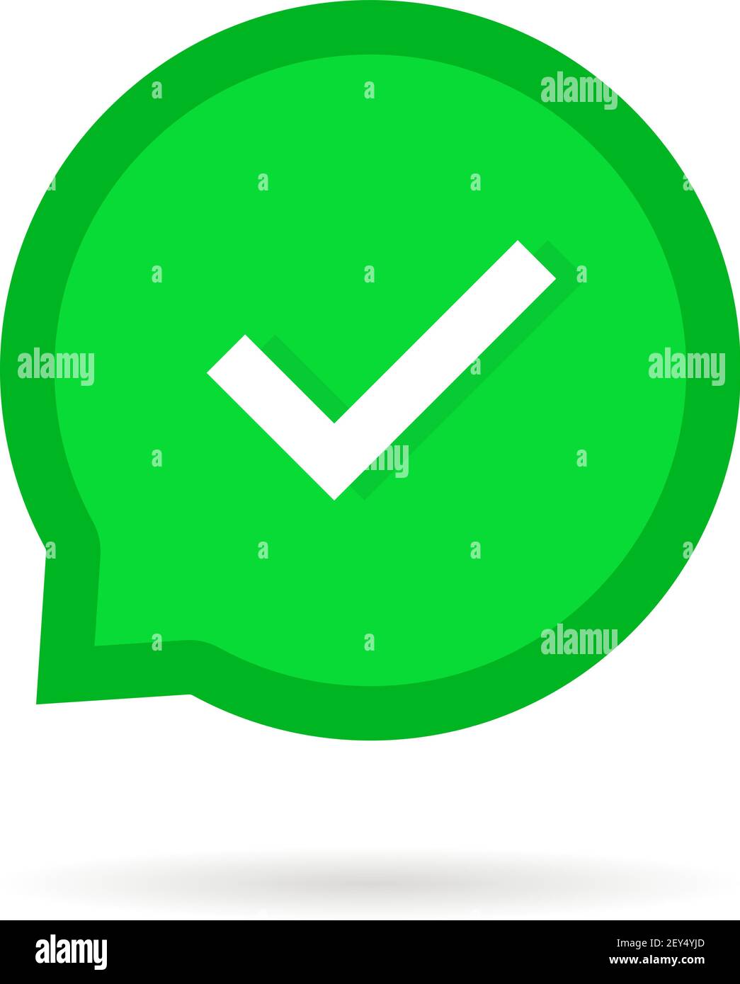 controllare la bolla o l'icona del segno di spunta okey v Illustrazione Vettoriale