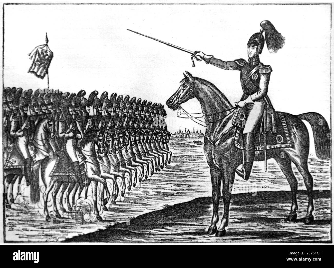 Nicola i Imperatore di Russia (1796-1855) ispeziona le truppe russe Russia 1896 Illustrazione o incisione vintage Foto Stock