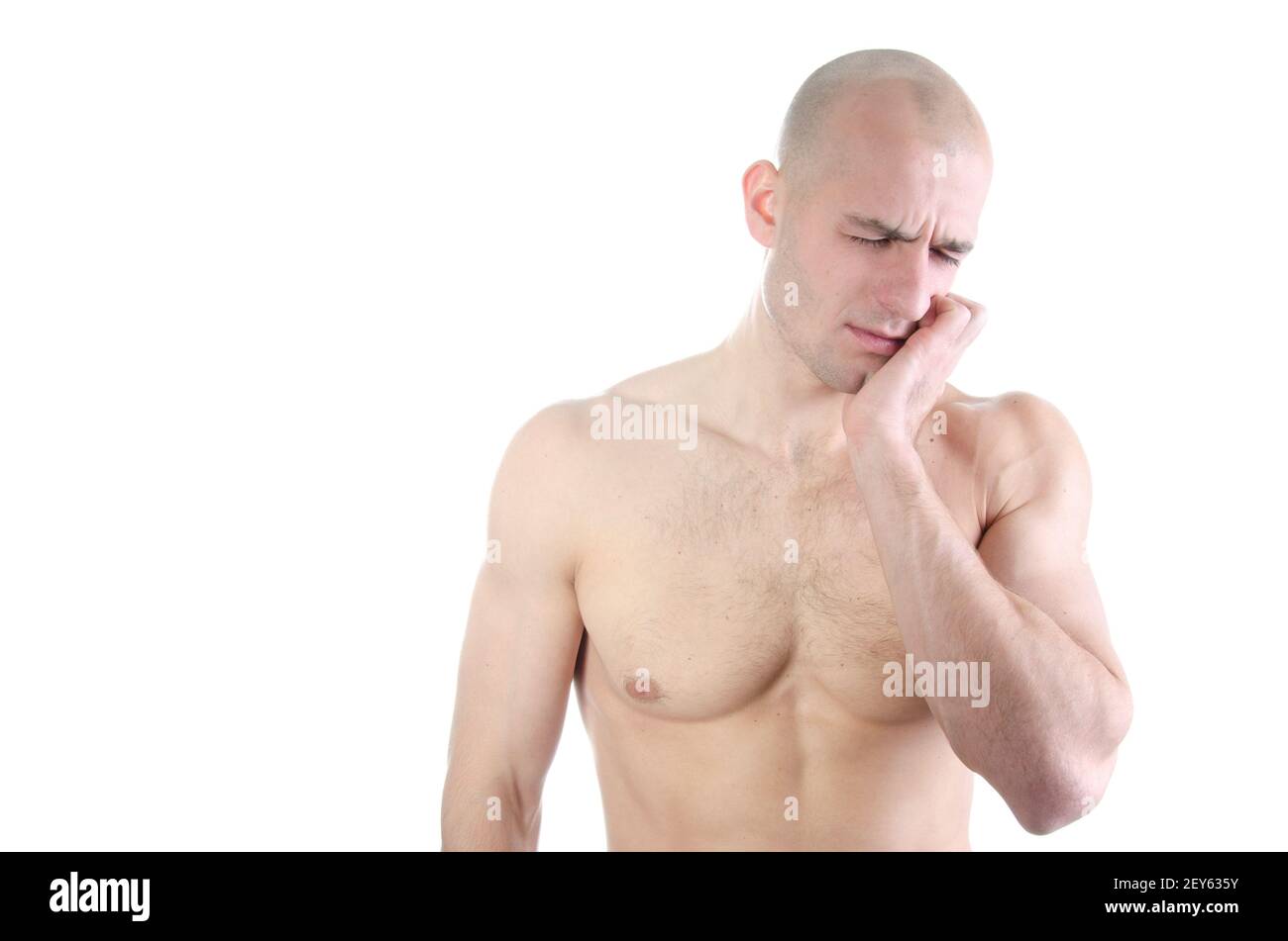Mal di denti . Attraente uomo e problemi di salute. Foto Stock