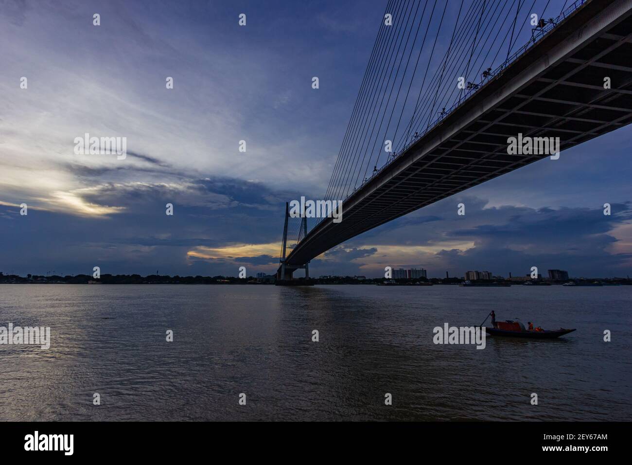 Tramonto Vidyasagar Setu Foto Stock