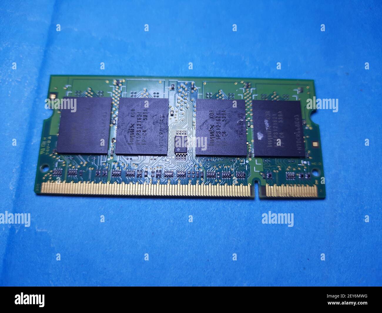 Un primo piano della memoria ad accesso casuale Foto Stock