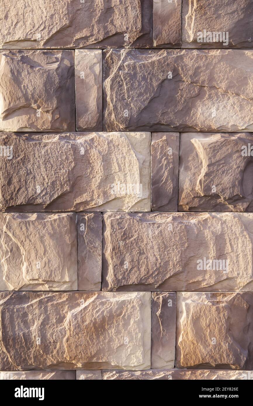 muro di pietra e granito rettangolare blocchi di sfondo Foto Stock