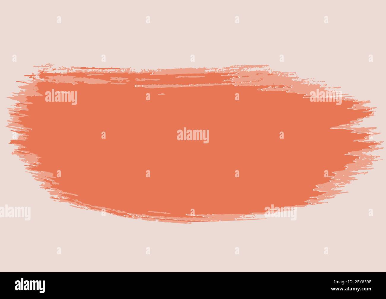 Tratto di vernice arancione con spazio di copia su sfondo rosa chiaro Foto Stock