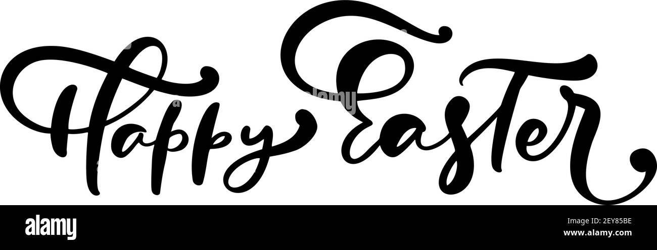 Felice cartolina di auguri con testo pasquale disegnata a mano. Tipografia frase vettoriale calligrafia fatta a mano citazione su isolati sfondo bianco Illustrazione Vettoriale