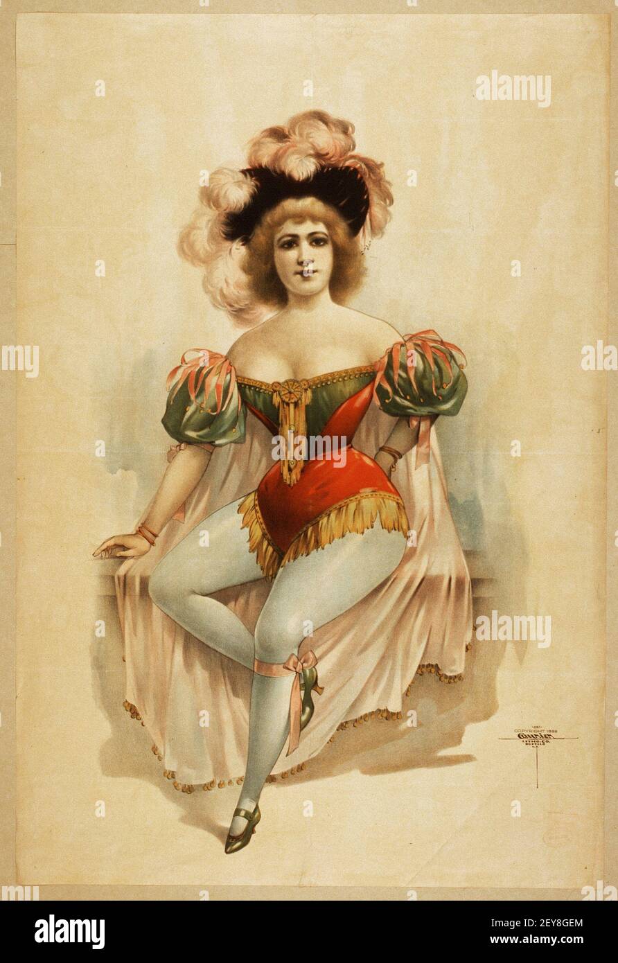 Burlesque girl ritratto, 1800 Foto Stock