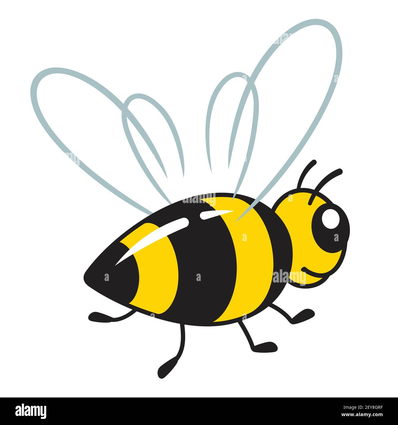 illustrazione vettoriale dell'ape cartoon su sfondo bianco Illustrazione Vettoriale
