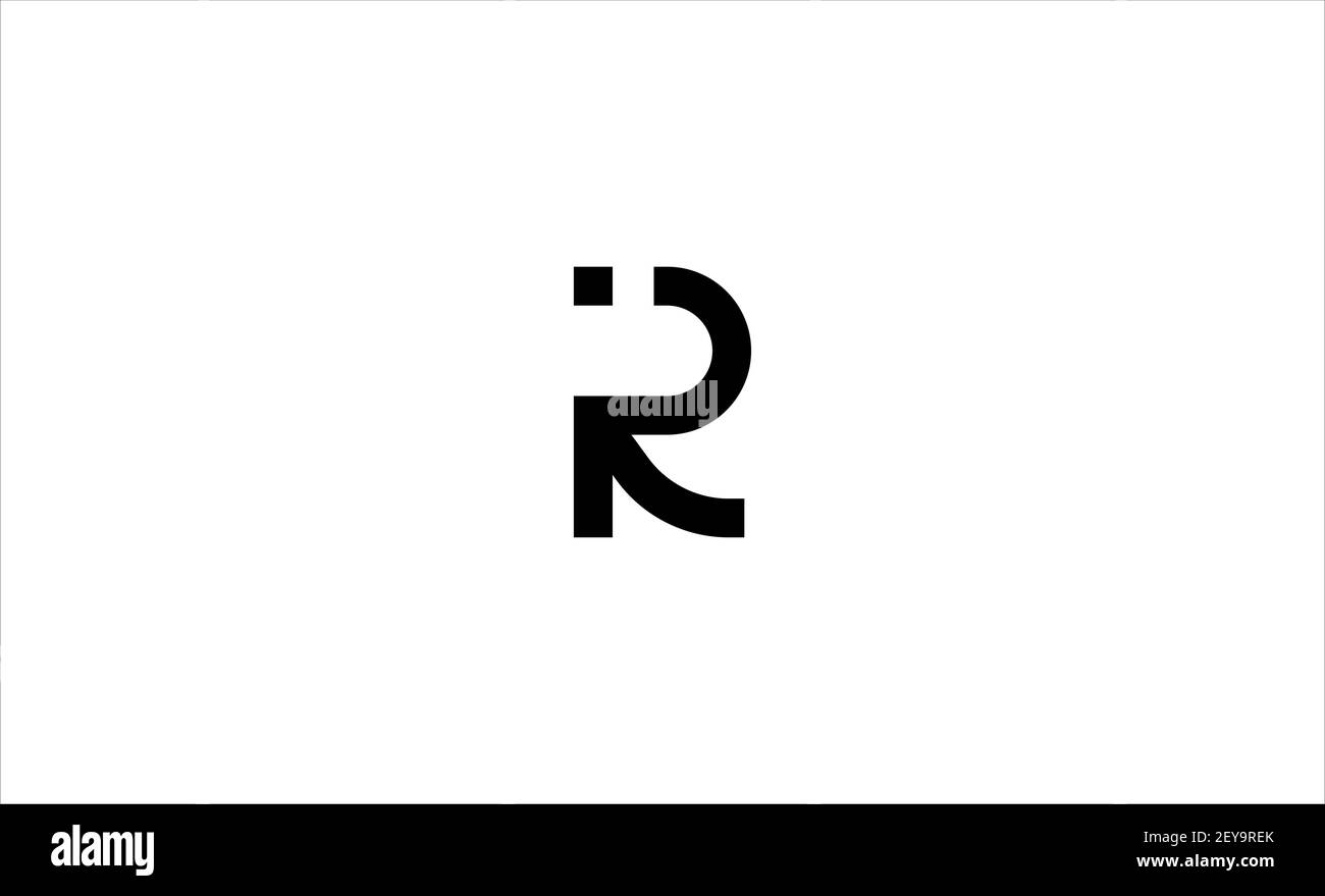 Logo Letter R Monogram Design icona minimale con colore nero Foto Stock