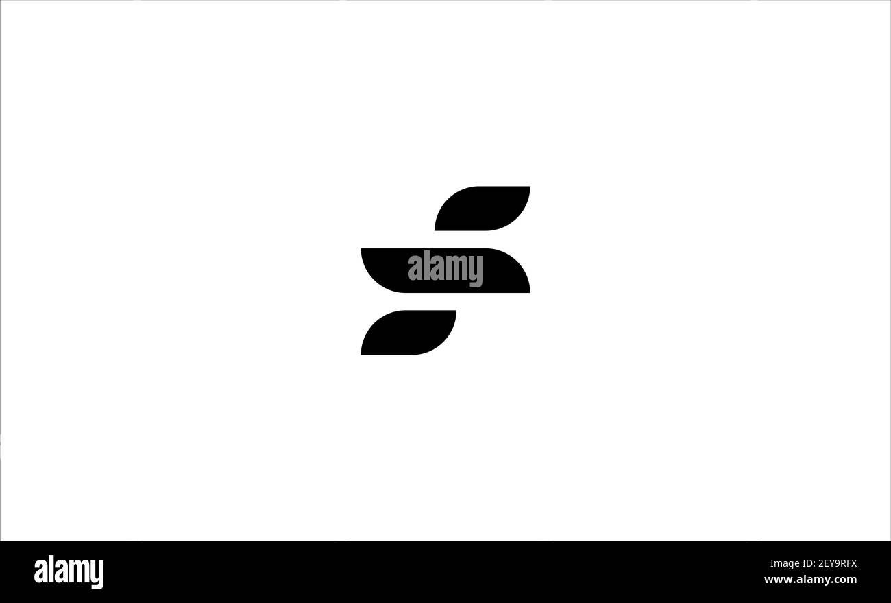 Logo Letter S Monogram Design icona minimale con colore nero Foto Stock