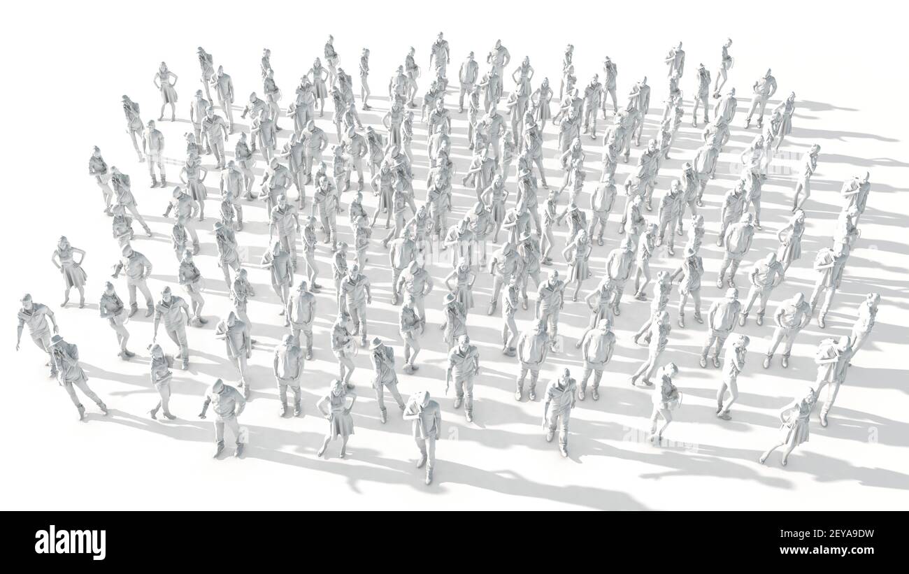 Folla di persone, illustrazione Foto Stock