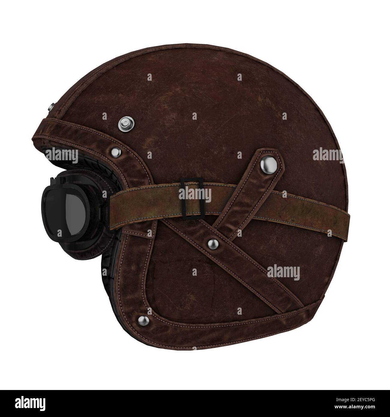 Casco per motociclette d'epoca isolato Foto Stock Casco per motociclette d'epoca isolato Foto Stock