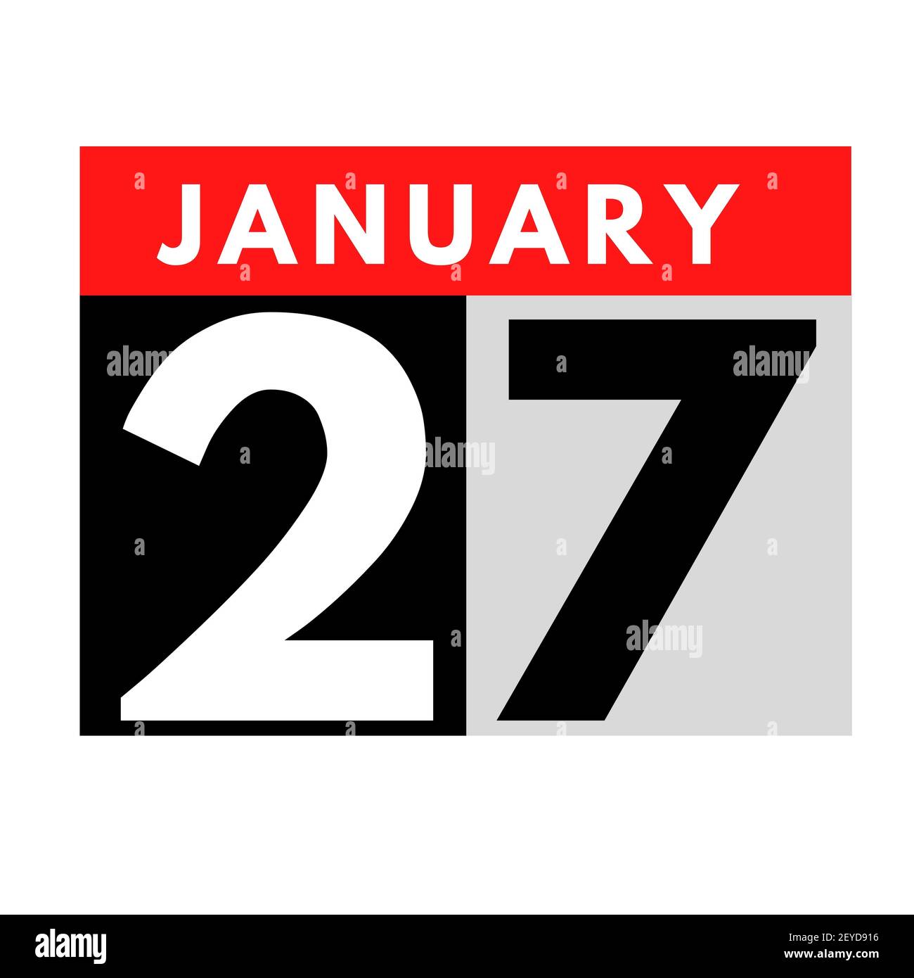 Gennaio 27 . icona calendario giornaliero flat .date ,giorno, mese .calendario per il mese di gennaio Foto Stock