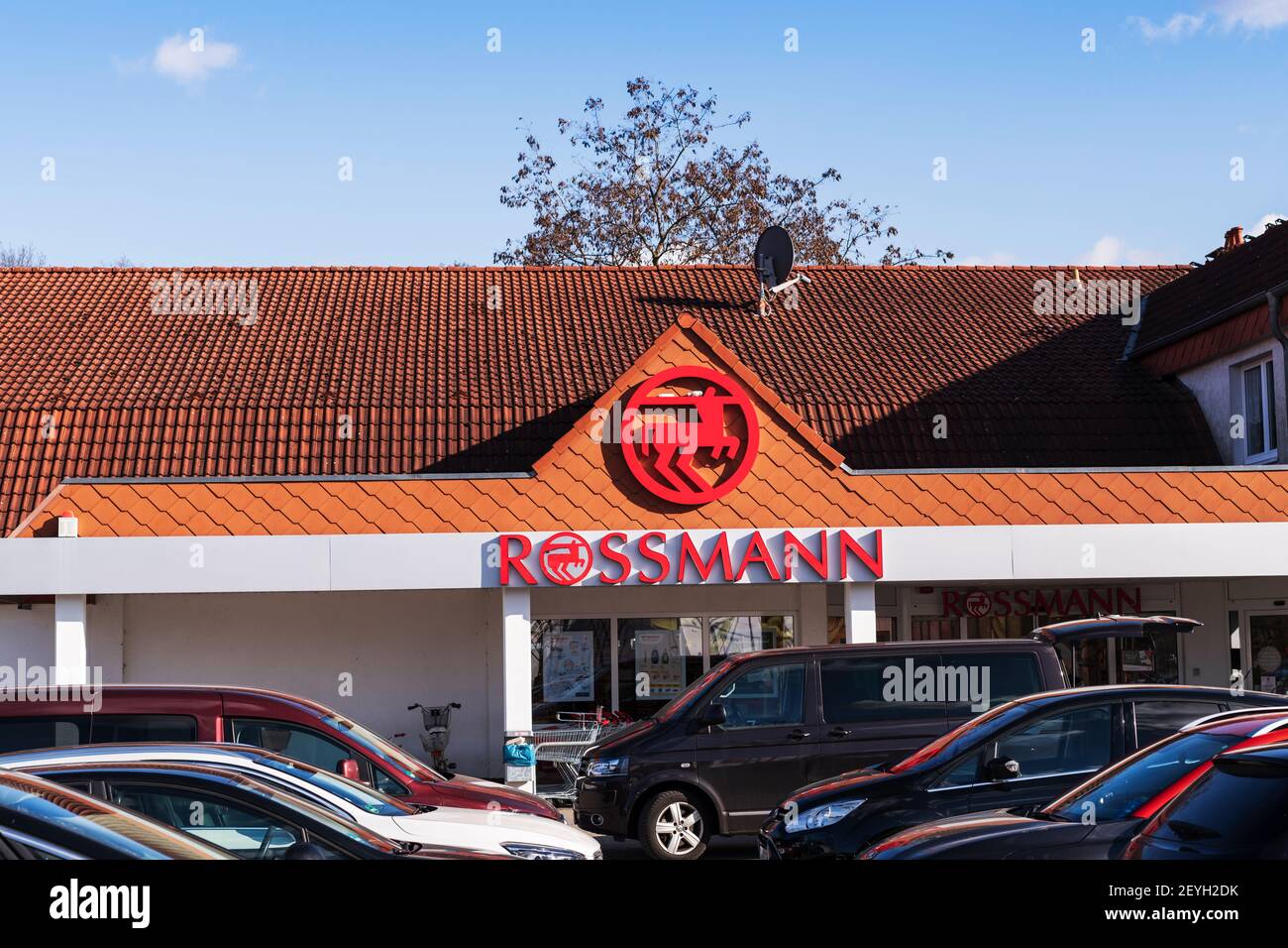 Germania , Lübben , 05.03.2021 , UN negozio di farmacia di Rossmann Foto Stock