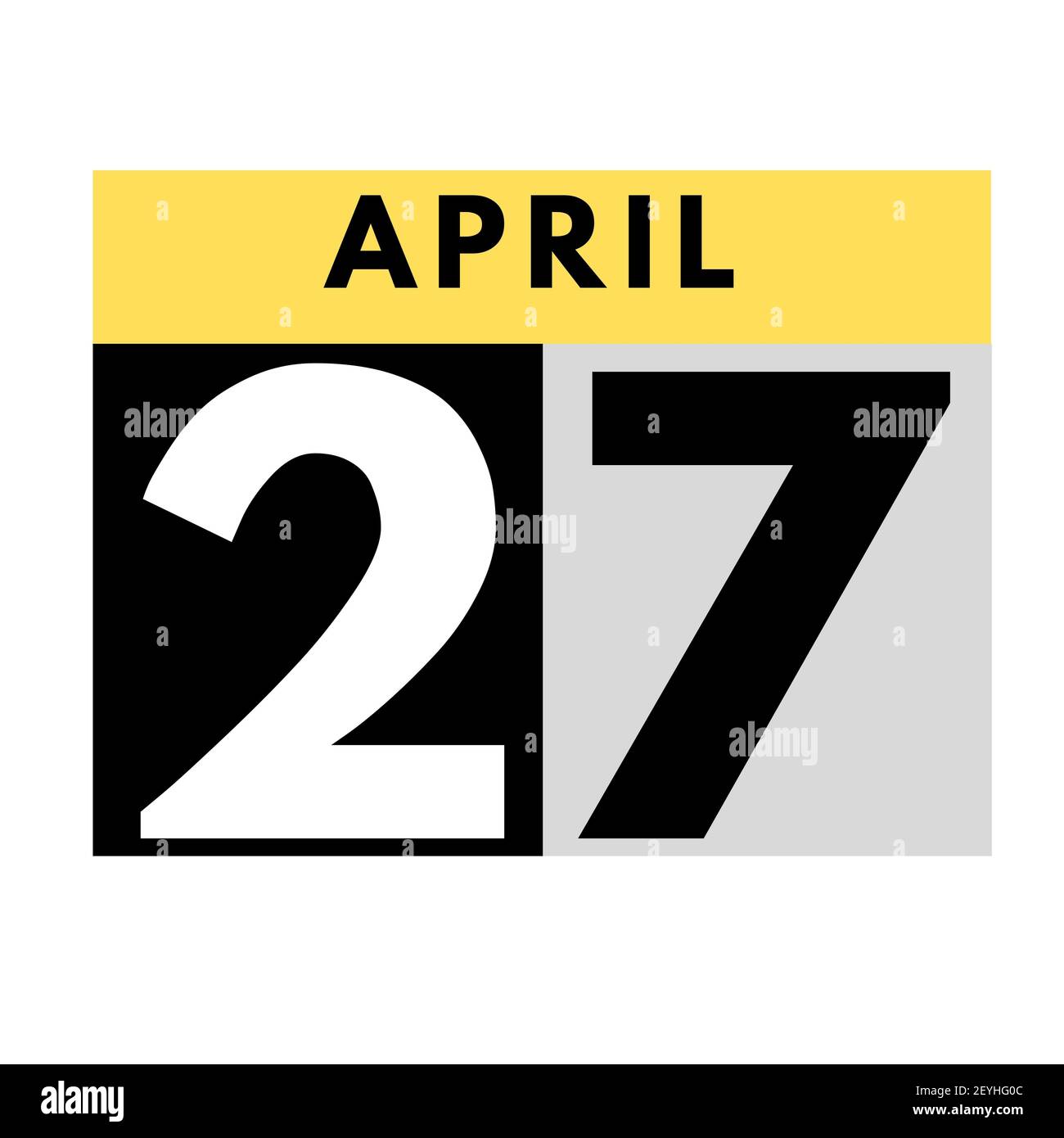 Aprile 27 . icona calendario giornaliero flat .date ,giorno, mese .calendario per il mese di aprile Foto Stock